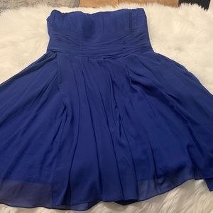 Elegant Blue strapless A-line dress